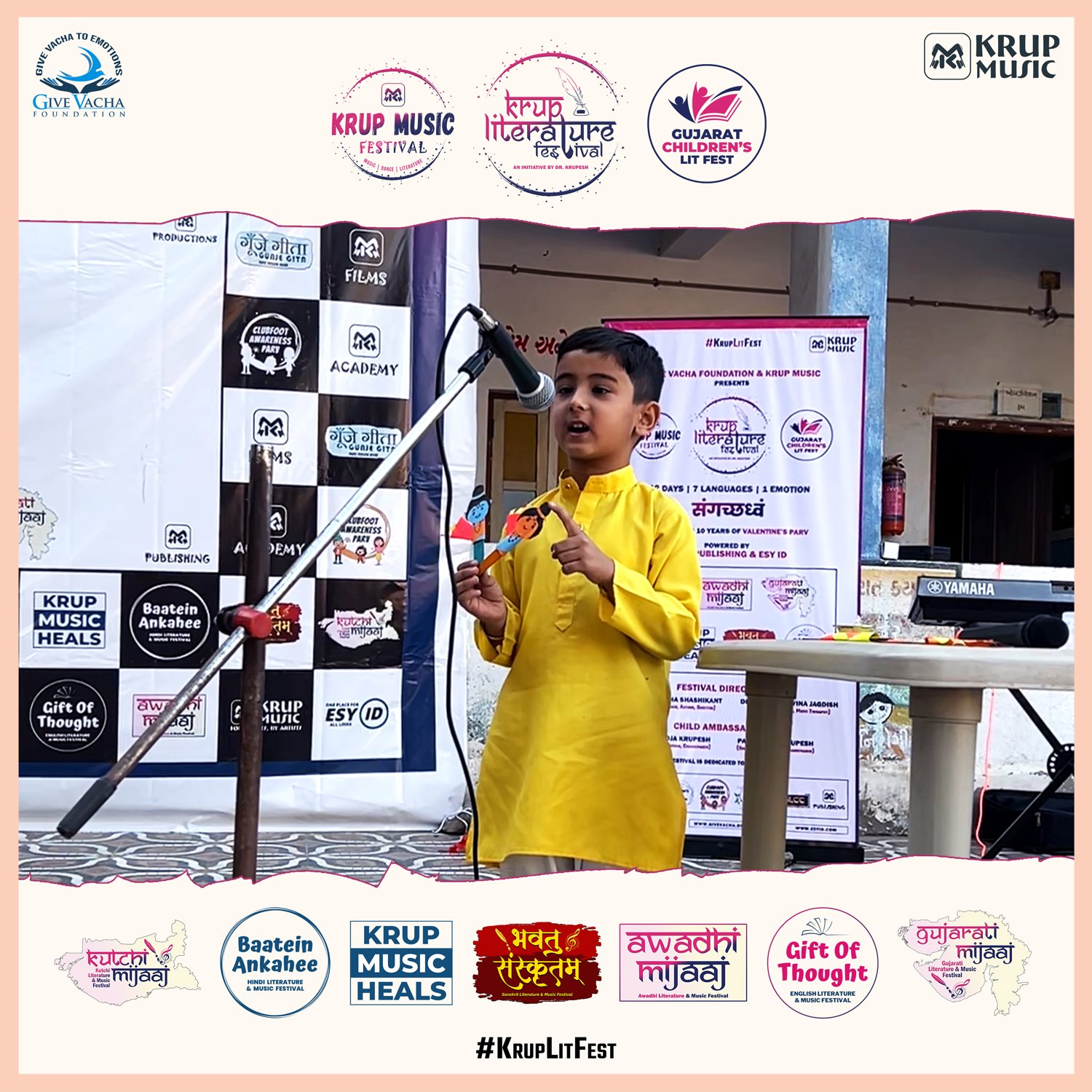 Gujarat Childrens Lit Fest Krup Literature Festival Dr Krupesh Give Vacha Krup Music 34